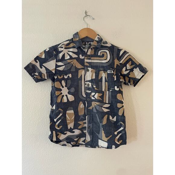 Salty Crew Boy's Short Sleeve Woven Shirt Size S Blue Button Up Pocket Cotton - Picture 2 of 6